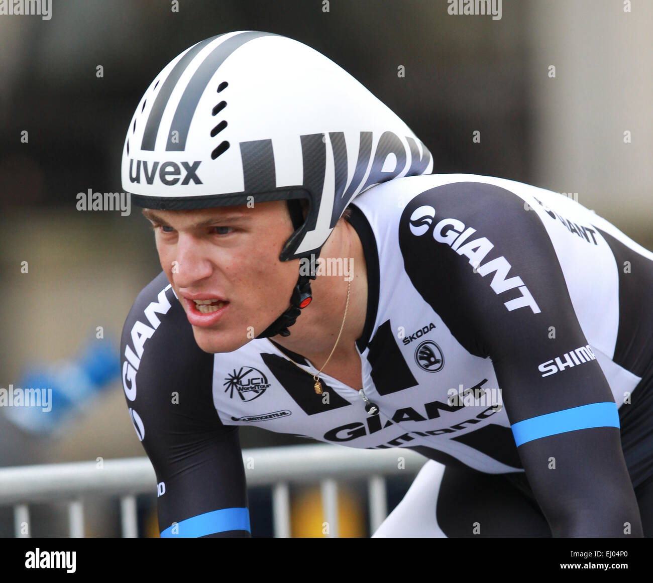 Marcel Kittel d'Allemagne en compétition dans l'épreuve sur scène 8a de la visite de la Grande-Bretagne à Londres avec : Marcel Kittel Où : London, Royaume-Uni Quand : 14 mai 2014 Banque D'Images