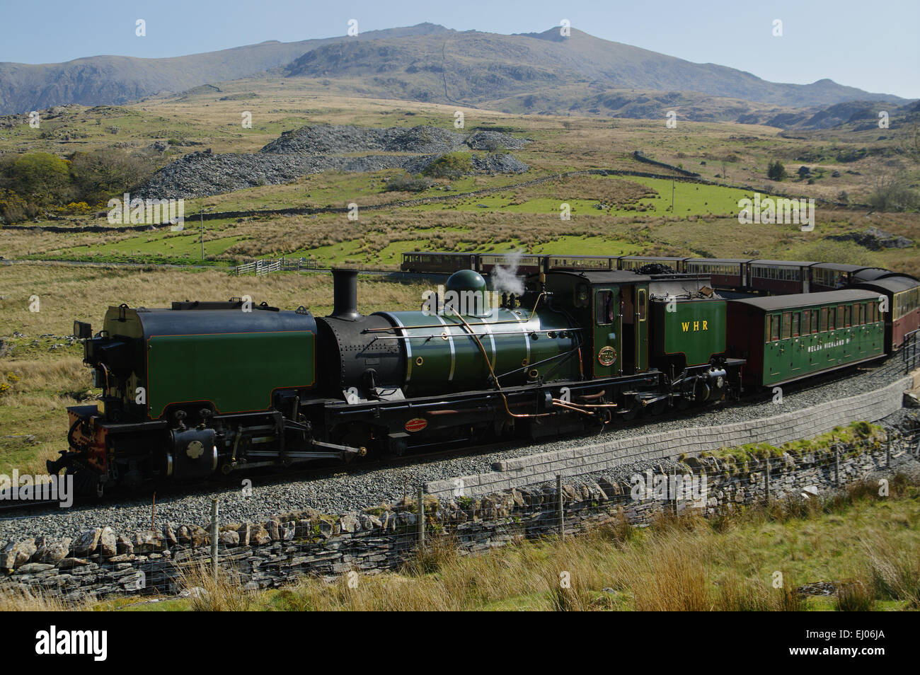 Welsh Highland Railway, chemin de fer à vapeur ;, Snowdon, DDU, Nord Ouest de Rhyd Wales Banque D'Images