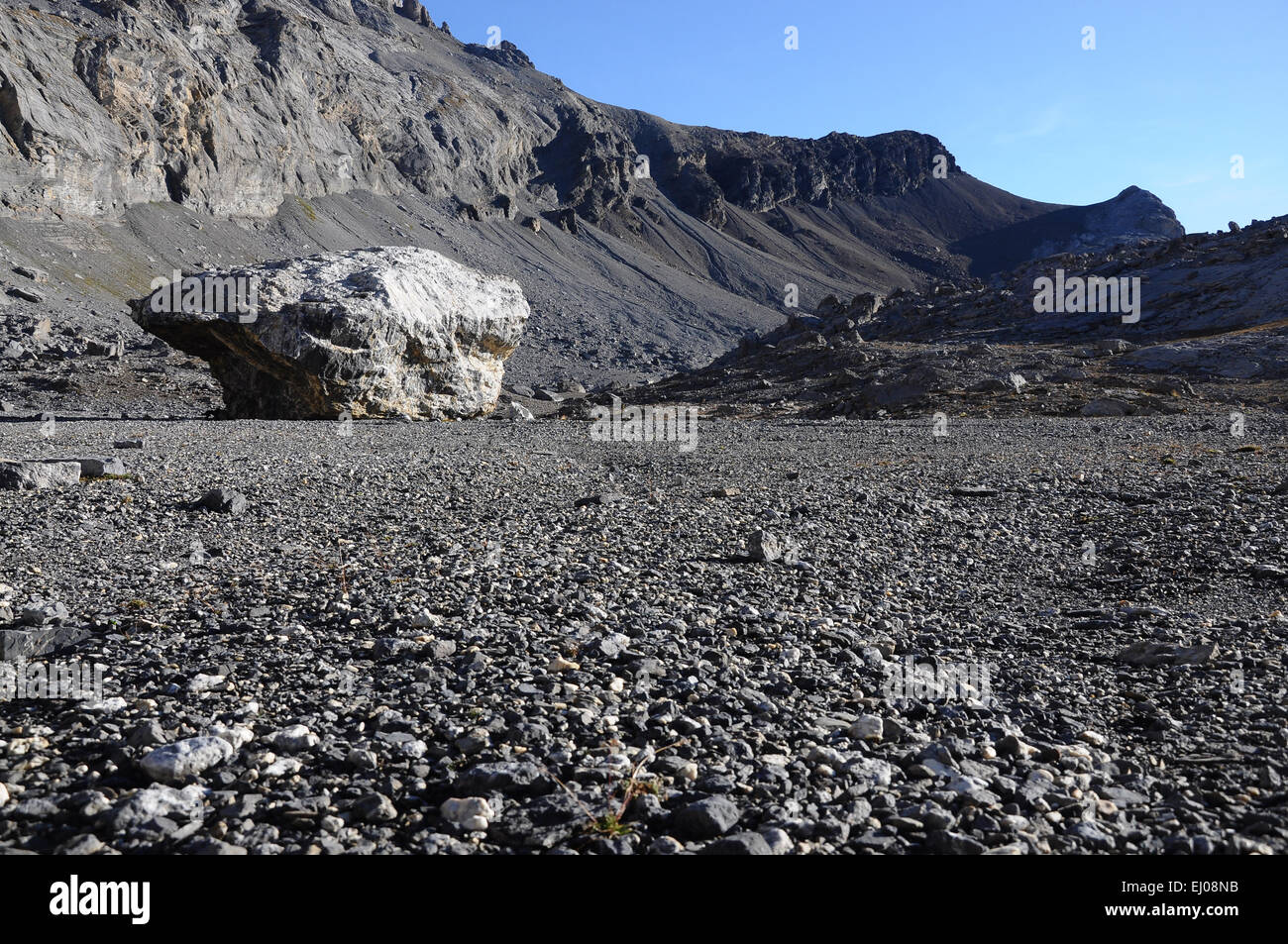 La Suisse, l'Europe, du Valais, Loèche, Leucurboden, Lämmerental, plaine, pierre, rocher, falaise, montagne, désert de montagne, des pierres Banque D'Images