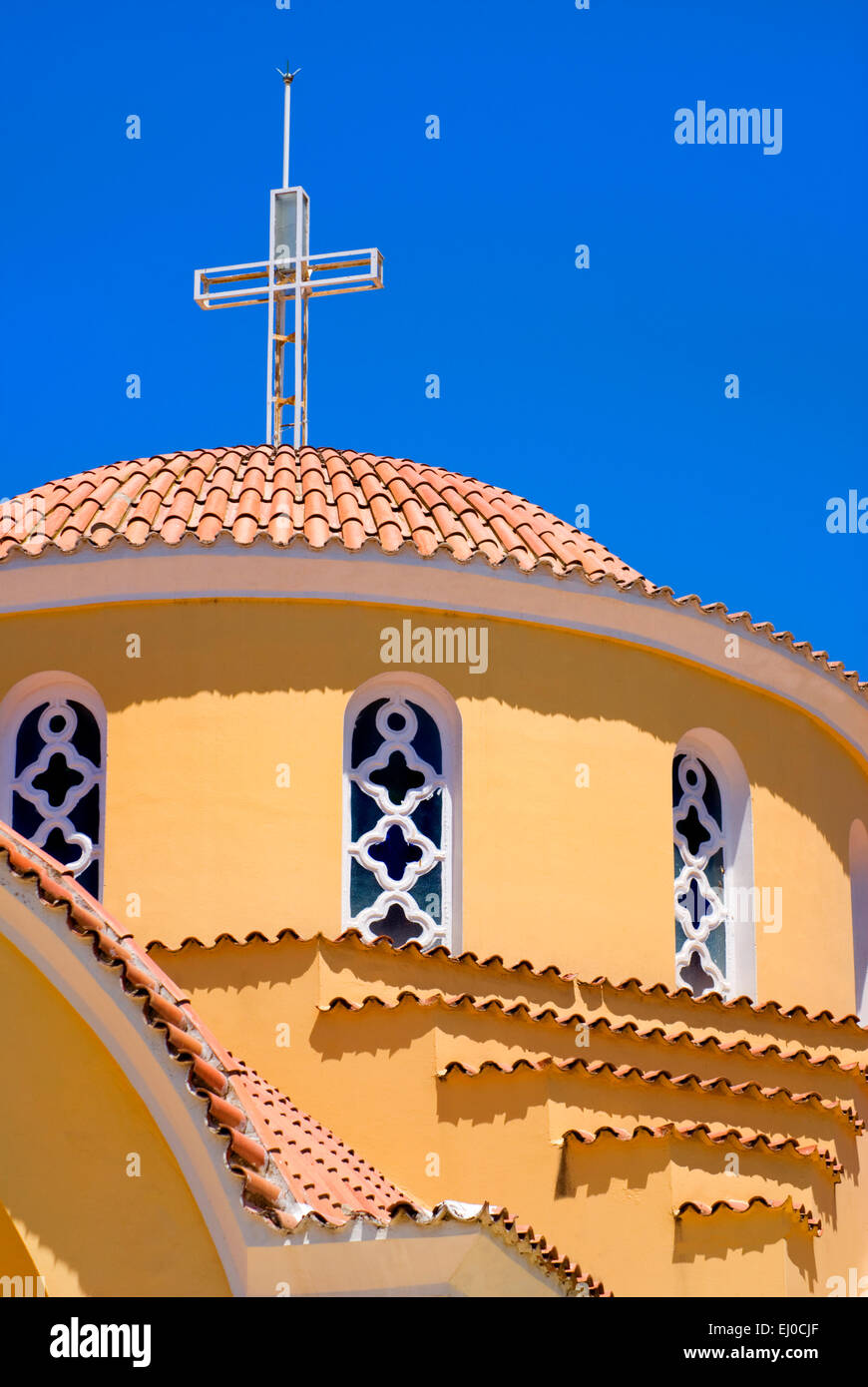 Profitis Ilias, Crète, Grèce. L'Église orthodoxe Banque D'Images