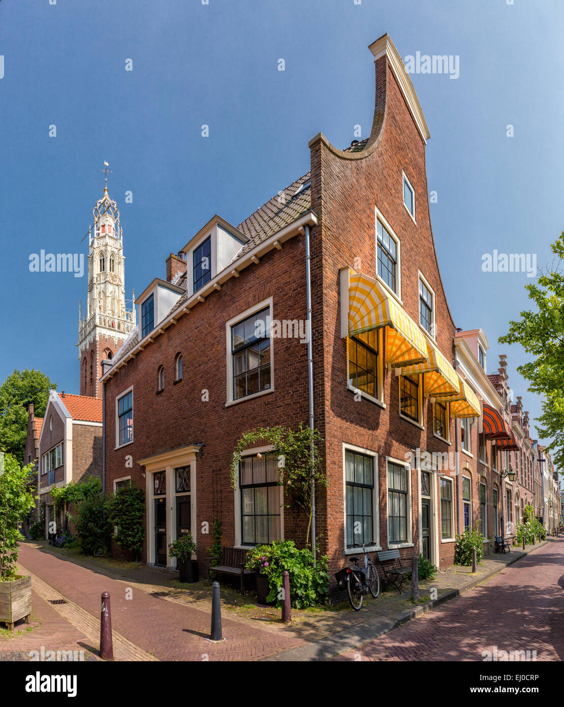 Haarlem, Pays-Bas, la Hollande, l'Europe, ville, village, l'été, l'église, Bakenesser Banque D'Images