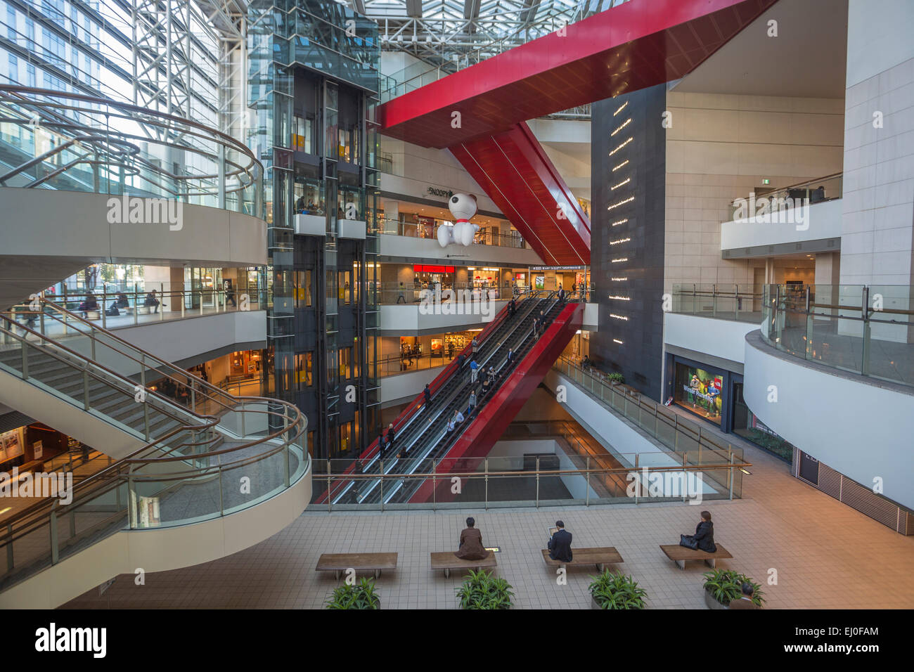 City, Japon, Asie, monument, Yokohama, architecture, plafond, complexe, escalier, hall, de l'intérieur, rouge, tour, large Banque D'Images