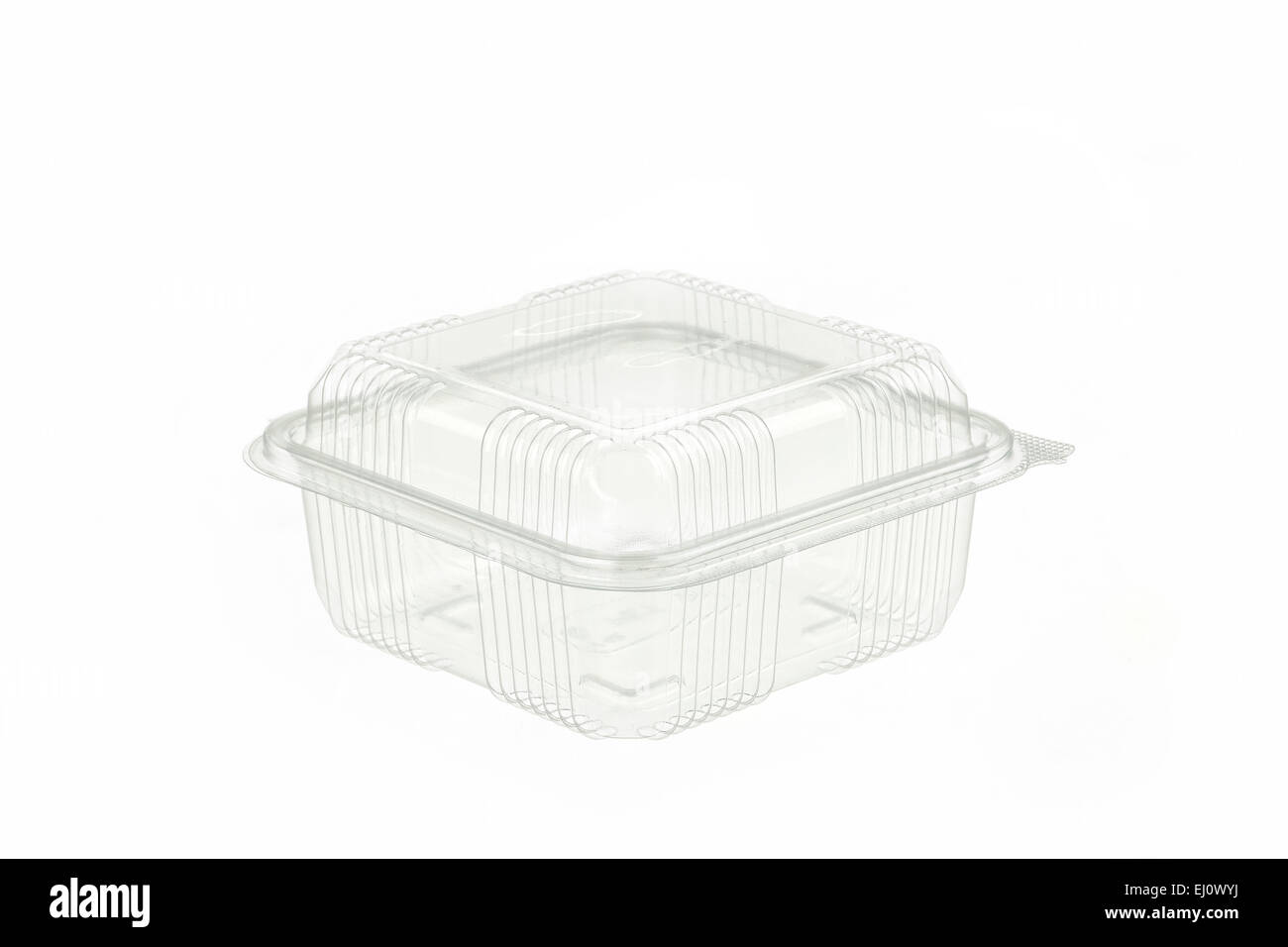 Contenant de plastique transparent isolated on white Banque D'Images
