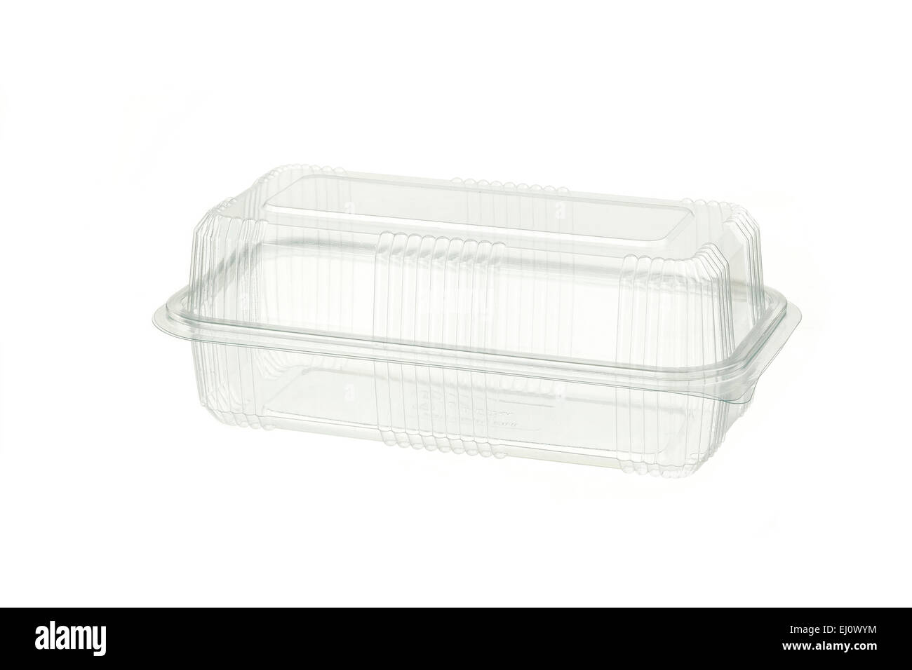 Contenant de plastique transparent isolated on white Banque D'Images