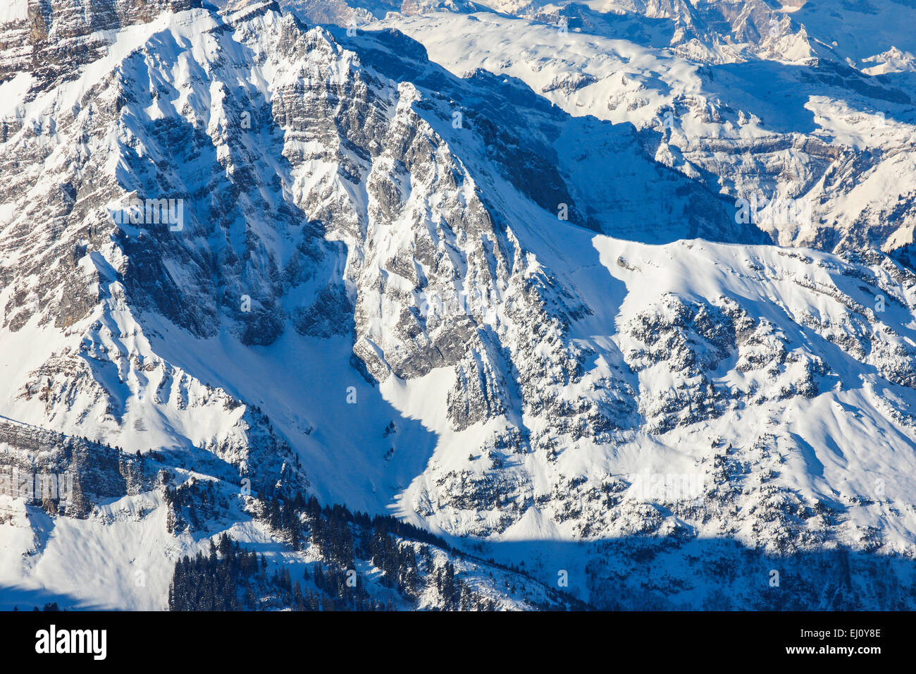 Alpes, montagne, montagnes, massif de montagne, la glace, falaise, plis, montagne, géologie, pliage, Pliage rock rock, en Mürtschenstock, Glaris Banque D'Images