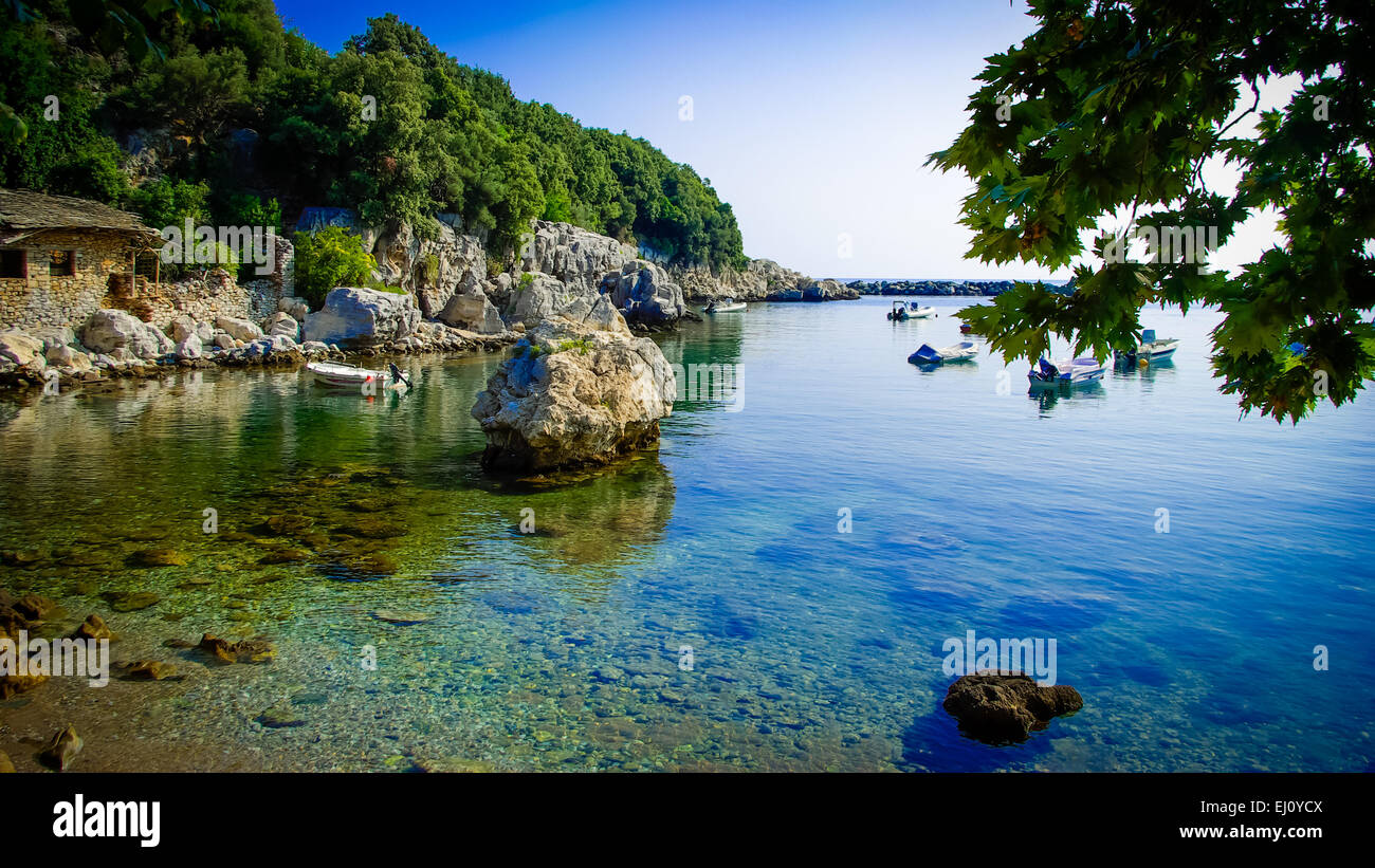 Aghios Ioannis, Pelion, Grèce. Village de pêcheurs grecs à Pilio Banque D'Images