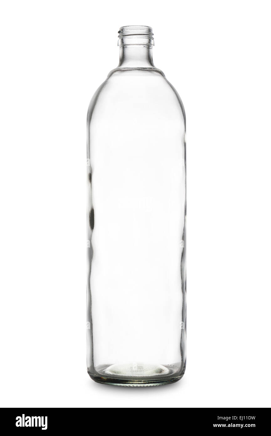 Bouteille en verre classique pour l'eau vide, sur fond blanc Banque D'Images