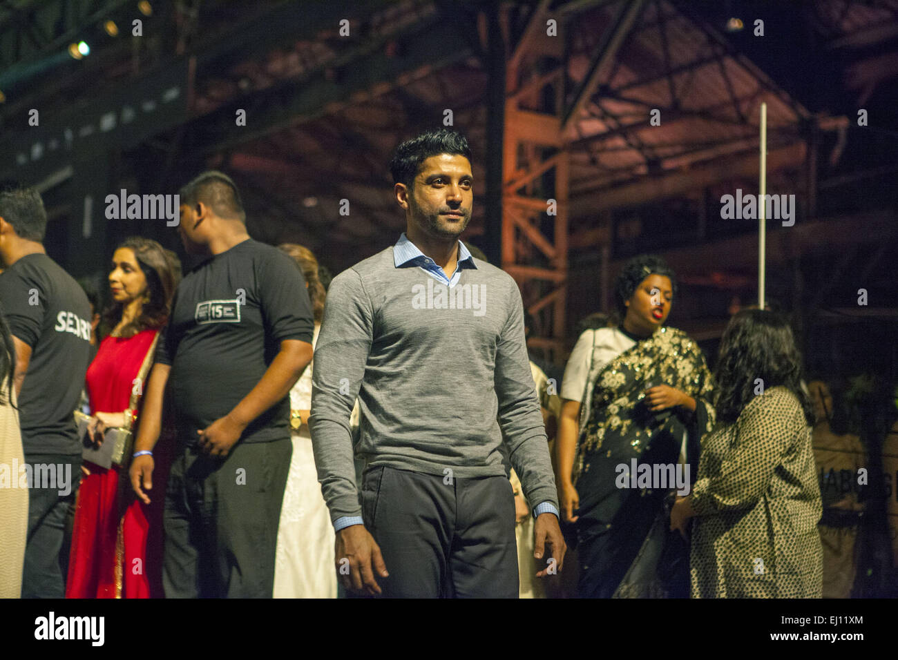 Mumbai, Maharashtra, Inde. Mar 17, 2015. 17 mars 2015, Mumbai - INDE.Bollywood acteur Farhan Khan El m Fasi Mukherji Fashion Show à l'Inde Lakme Fashion Week 2015. © Subhash Sharma/ZUMA/ZUMAPRESS.com/Alamy fil Live News Banque D'Images