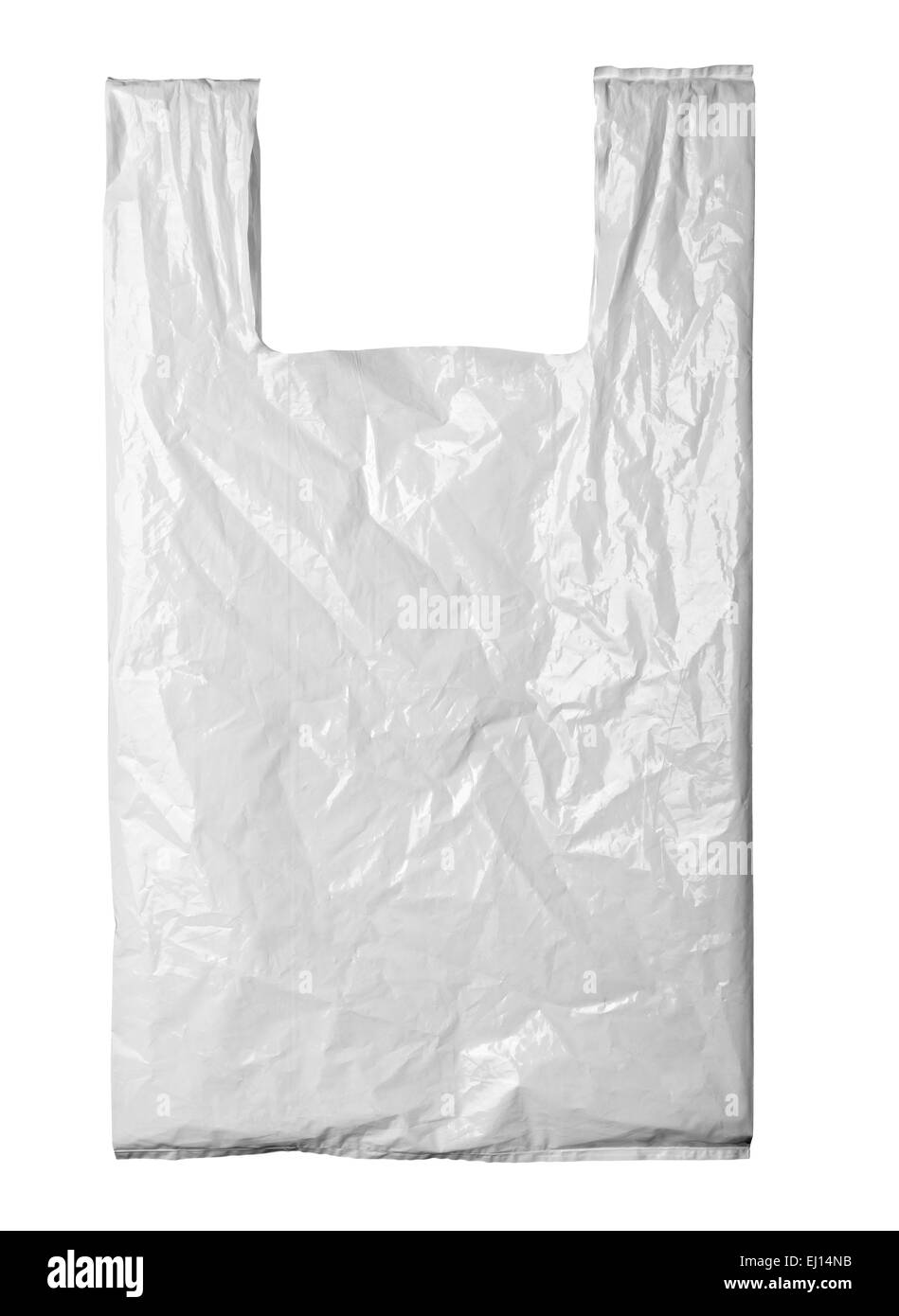 Close up d'un sac en plastique blanc sur fond blanc avec clipping path Banque D'Images