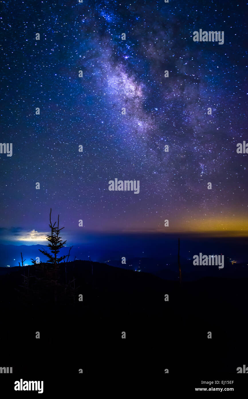 La Voie Lactée vu de Clingman's Dome, Great Smoky Mountains National Park, Tennessee. Banque D'Images