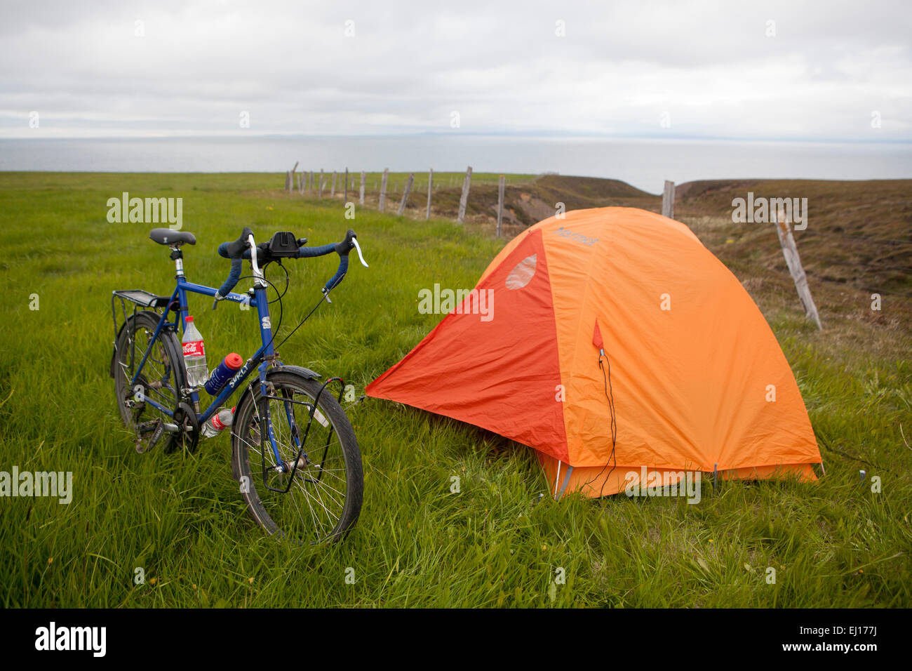 Randonnée à vélo dans le Nord de l'Islande. Banque D'Images