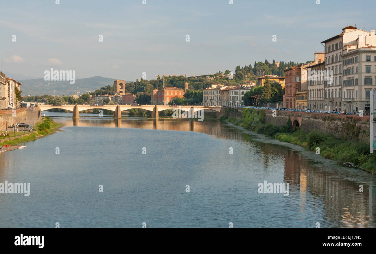 Alle Grazie pont de Florence, Italie Banque D'Images