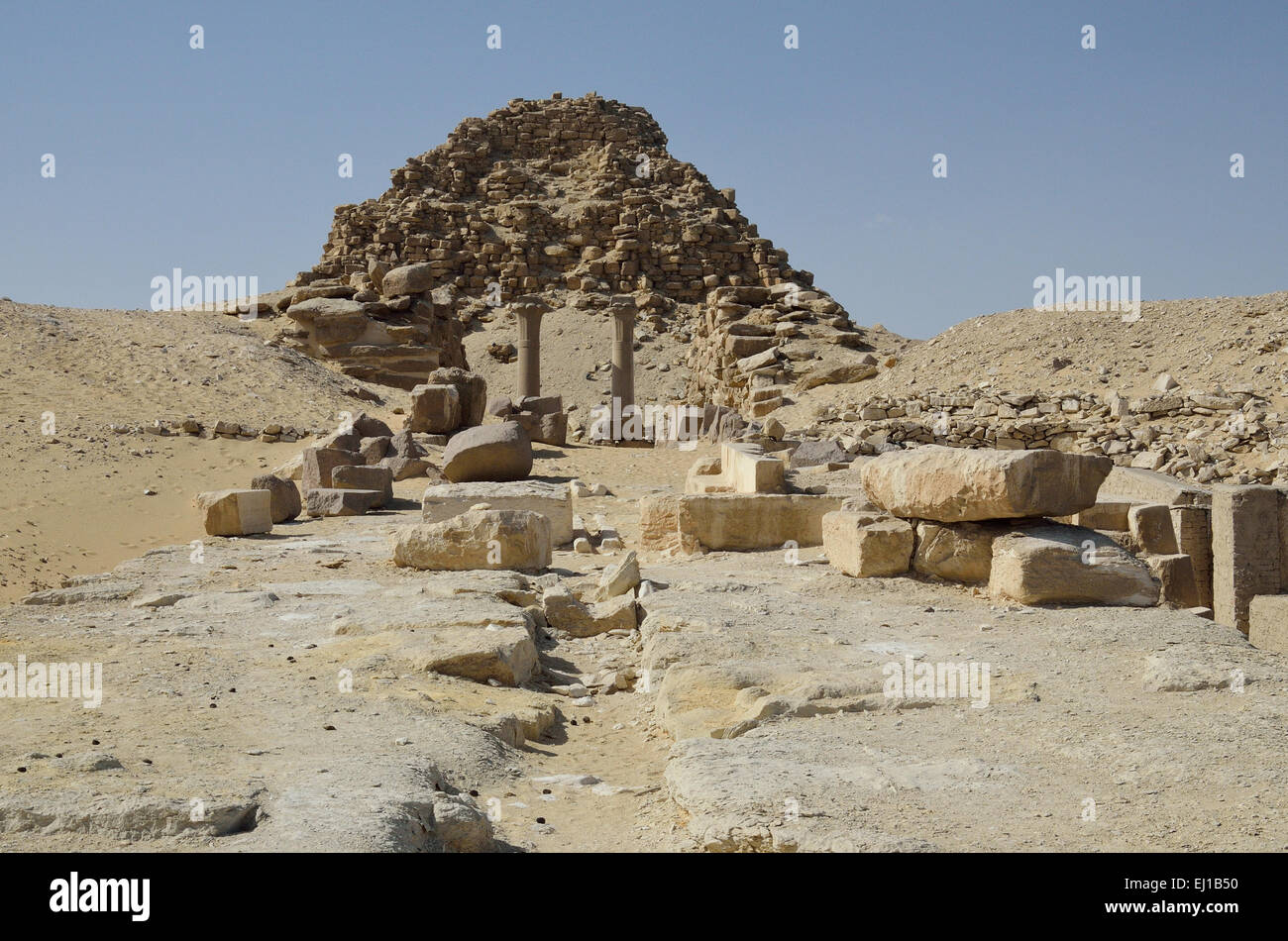 Ruines de la pyramide égyptienne Banque D'Images