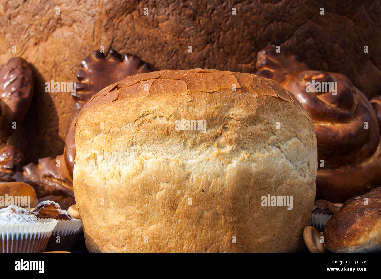 Assortiment de produits de boulangerie Pains produits par la très vaste, comprend des centaines de titres et est en constante évolution Banque D'Images