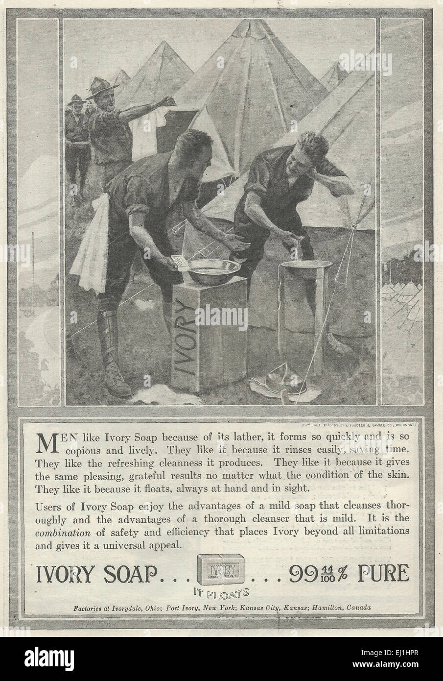 Le Savon Ivory publicité - 1916 Banque D'Images