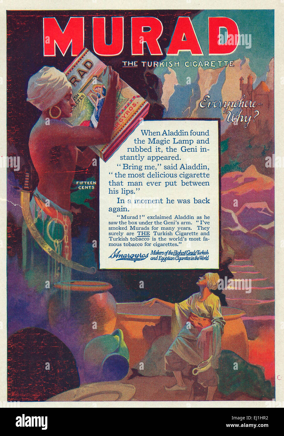 Murad - La cigarette turque - publicité 1916 Banque D'Images