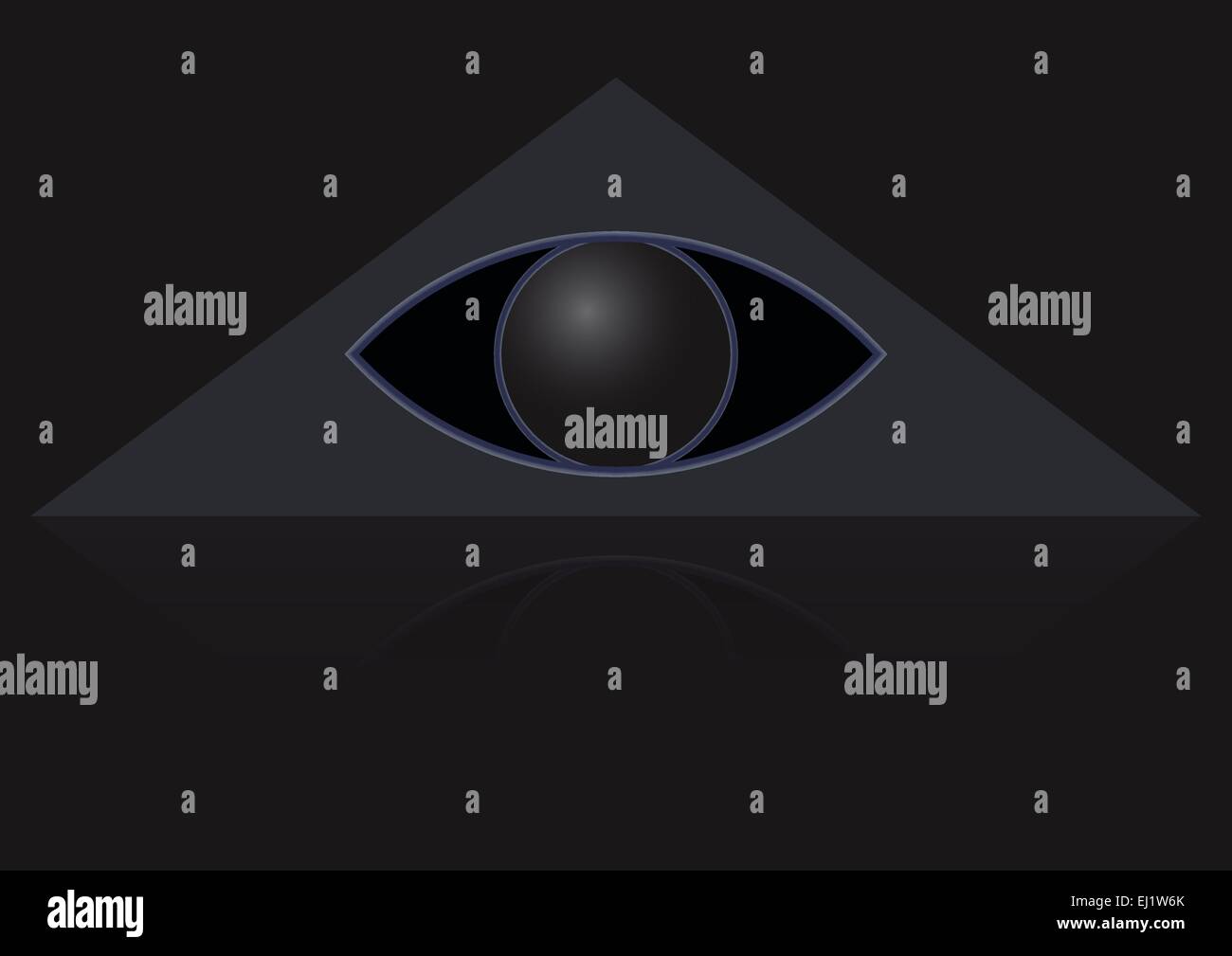 Le symbole maçonnique de l'œil dans le triangle. L'oeil de Dieu Illustration de Vecteur