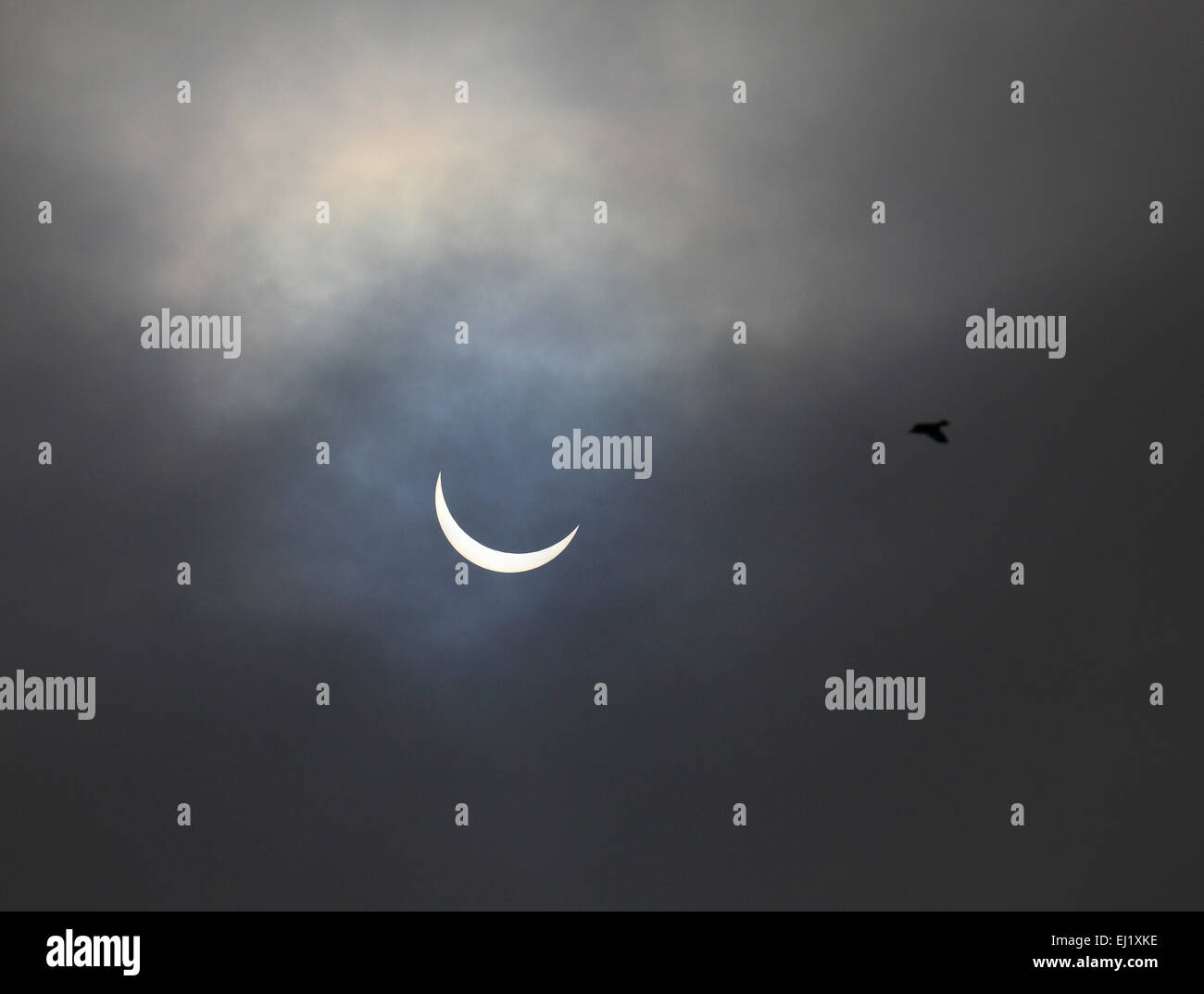 Heacham, Norfolk, Royaume-Uni. Mar 20, 2015. Eclipse solaire vu de Heacham, Norfolk, Angleterre, Royaume-Uni. Le 20 mars 2015. Crédit : Stuart Aylmer/Alamy Live News Banque D'Images