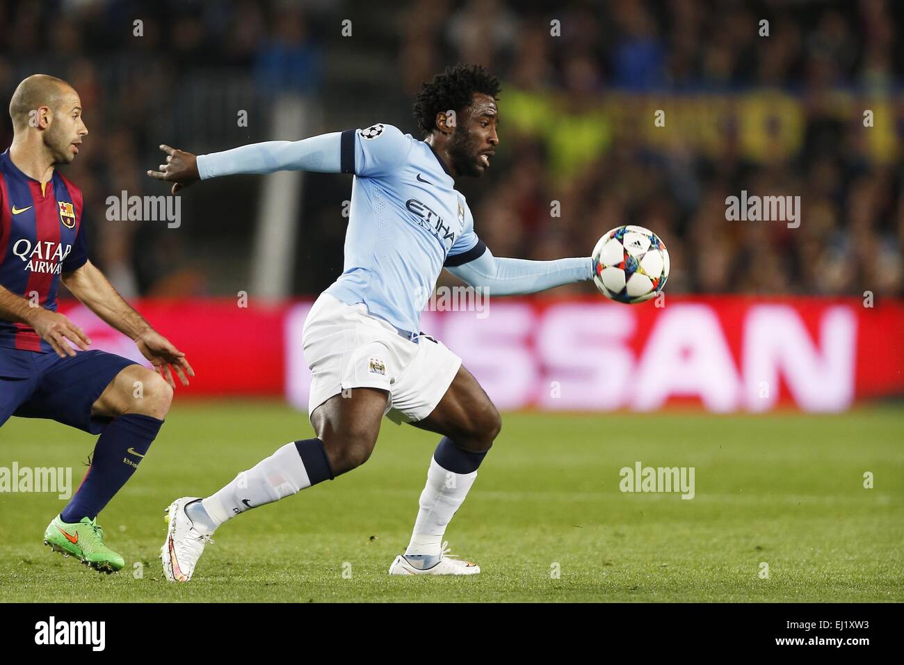 Barcelone, Espagne. 18 Mar, 2015. Wilfried Bony (Man.C) Football/Football : Ligue des Champions Round 16 match entre FC Barcelona 1-0 Manchester City au Camp Nou à Barcelone, Espagne . © Kawamori Mutsu/AFLO/Alamy Live News Banque D'Images