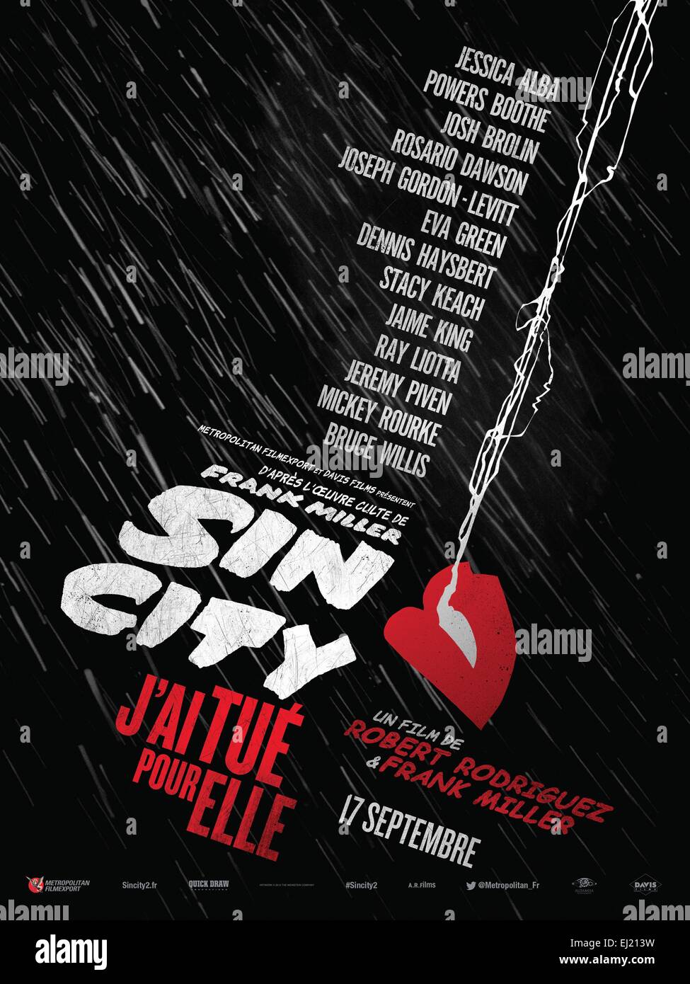 Frank Miller's Sin City : A DAME TO KILL FOR Année : 2014 USA Réalisateur : Frank Miller, Robert Rodriguez Movie poster (Fr) Banque D'Images
