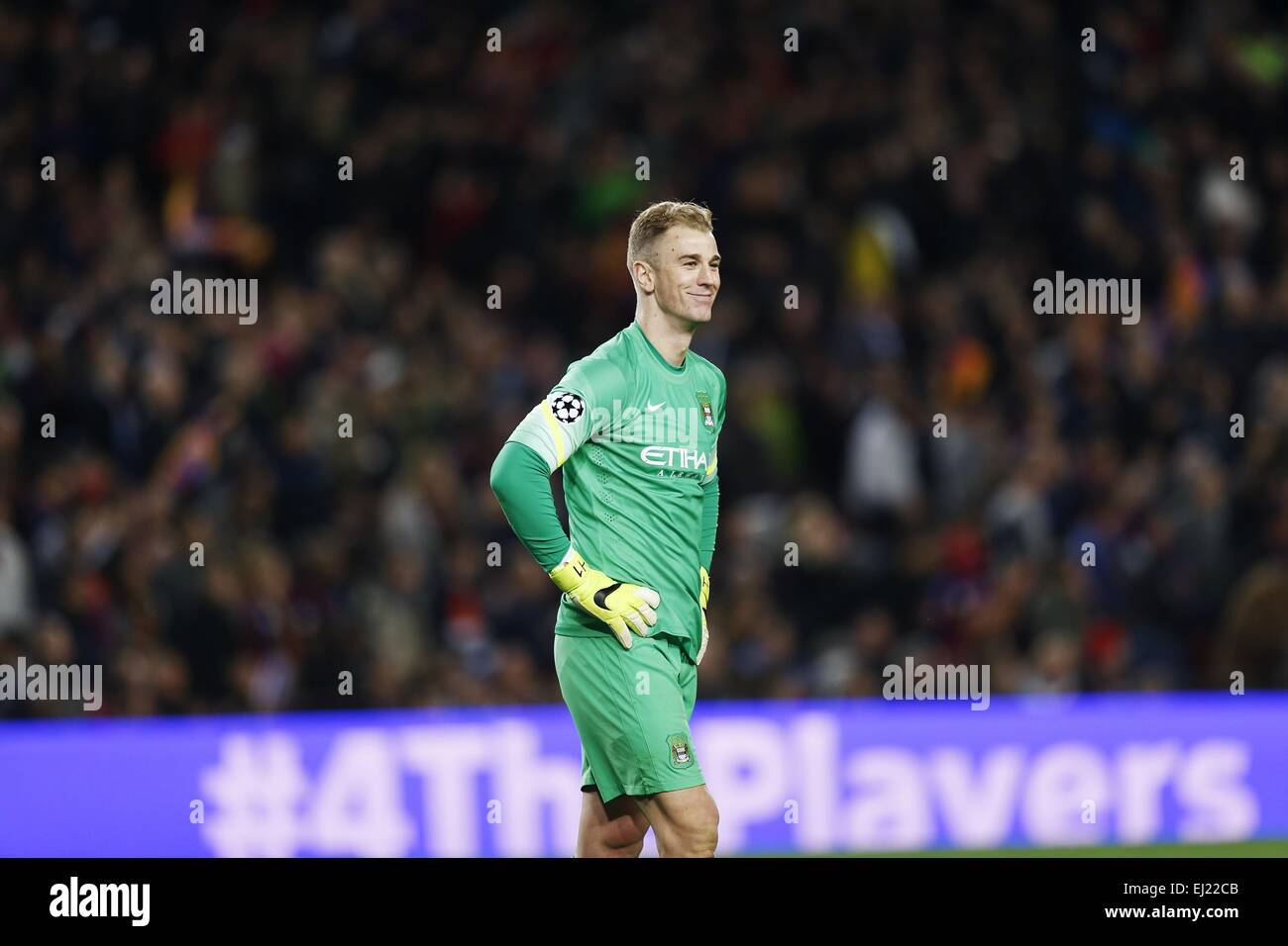 Barcelone, Espagne. 18 Mar, 2015. Jo Hart (Man.C) Football/Football : Ligue des Champions Round 16 match entre FC Barcelona 1-0 Manchester City au Camp Nou à Barcelone, Espagne . © Kawamori Mutsu/AFLO/Alamy Live News Banque D'Images