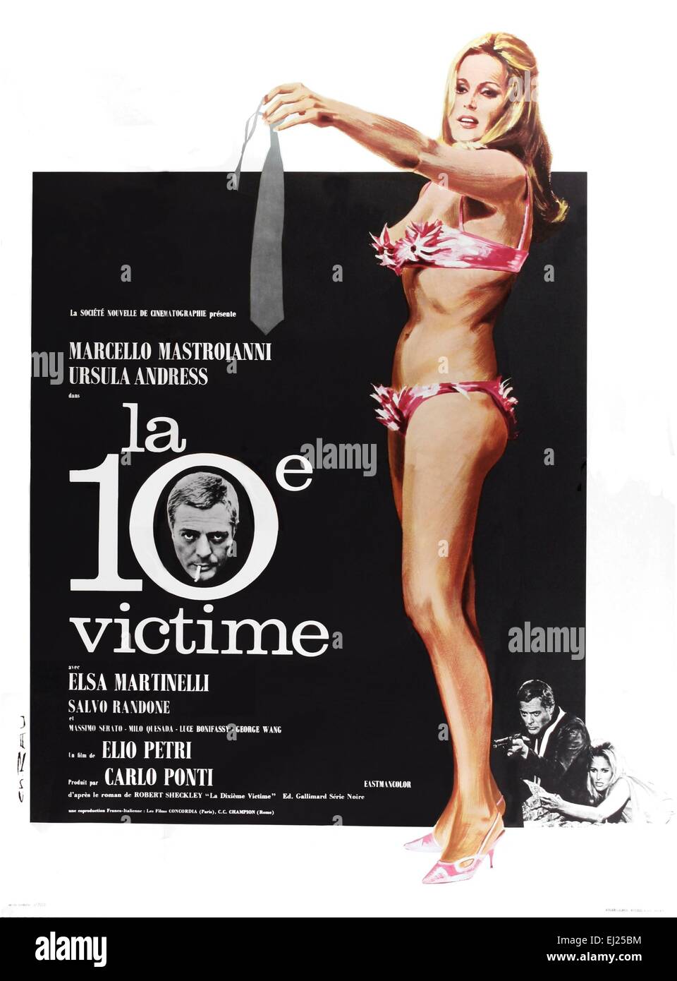 La Decima vittima la dixième victime Année : 1965 Italie Réalisation : Elio Petri Ursula Andress Film poster (Fr) Banque D'Images