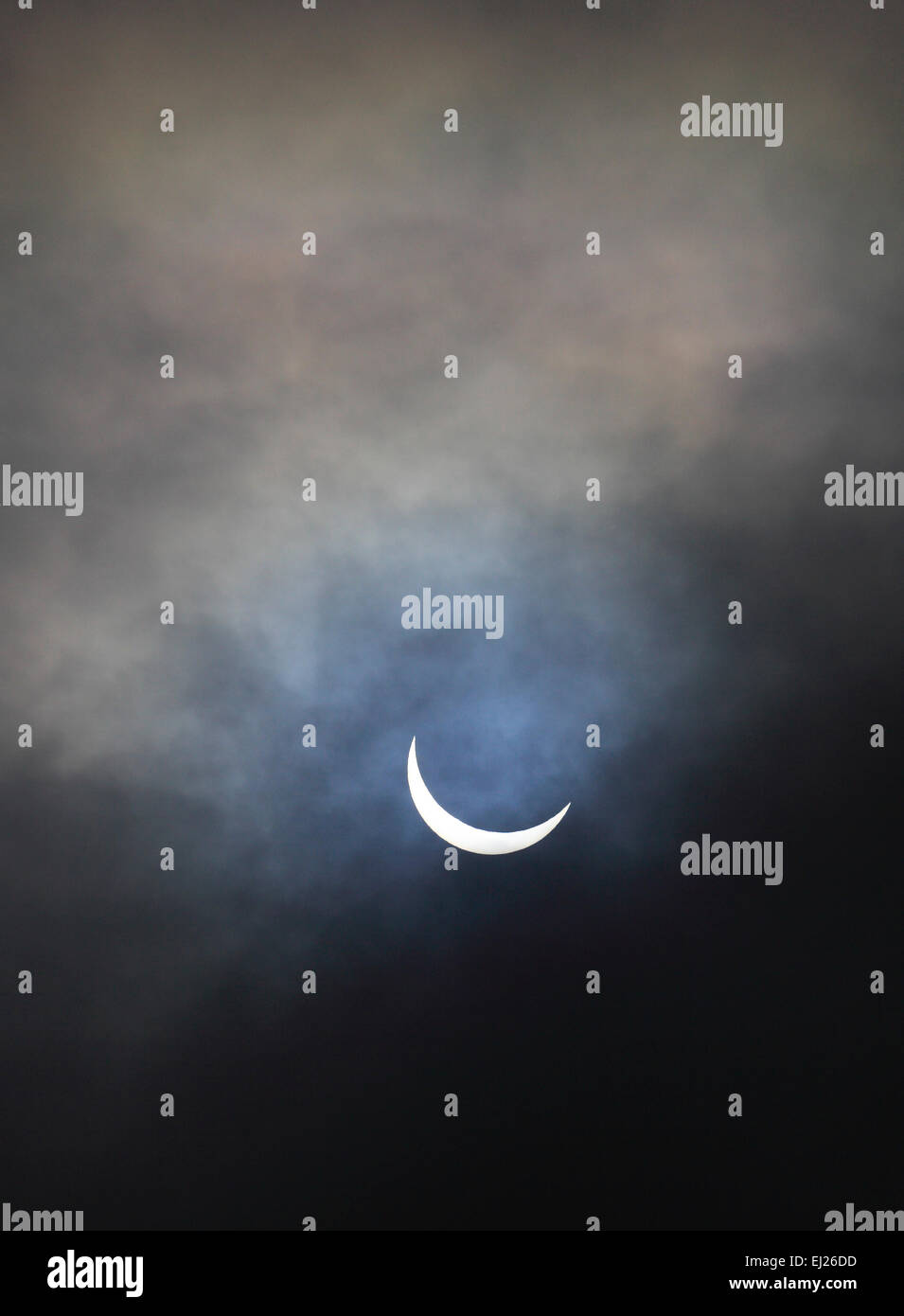 Heacham, Norfolk, UK, le 20 Mar, 2015. Eclipse solaire vu de Heacham, Norfolk, Angleterre, Royaume-Uni. Le 20 mars 2015. Crédit : Stuart Aylmer/Alamy Live News Banque D'Images
