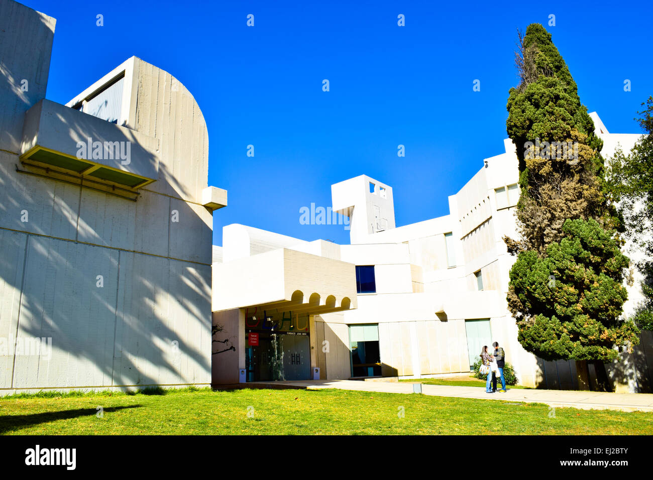 Musée, la Fondation Joan Miro. Barcelone, Catalogne, Espagne. Banque D'Images