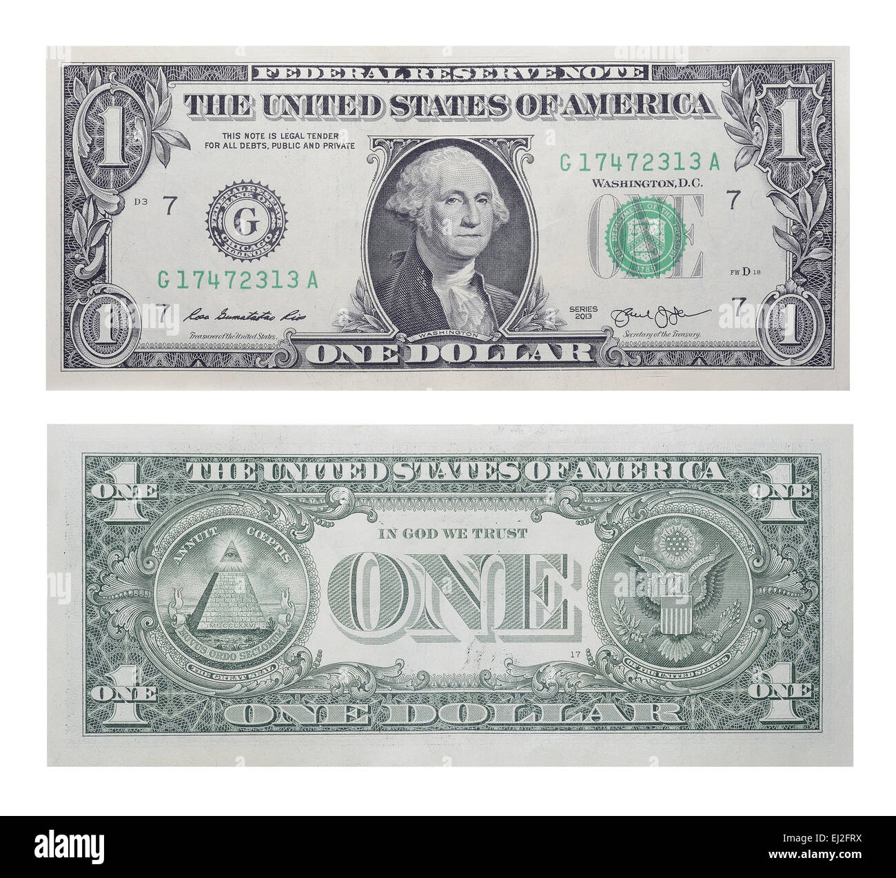 Billet de 1 dollar US Banque D'Images