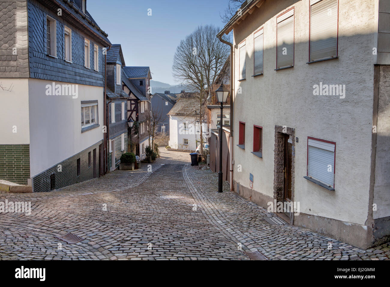 Street, centre historique, Siegen, Rhénanie du Nord-Westphalie, Allemagne, Europe Banque D'Images