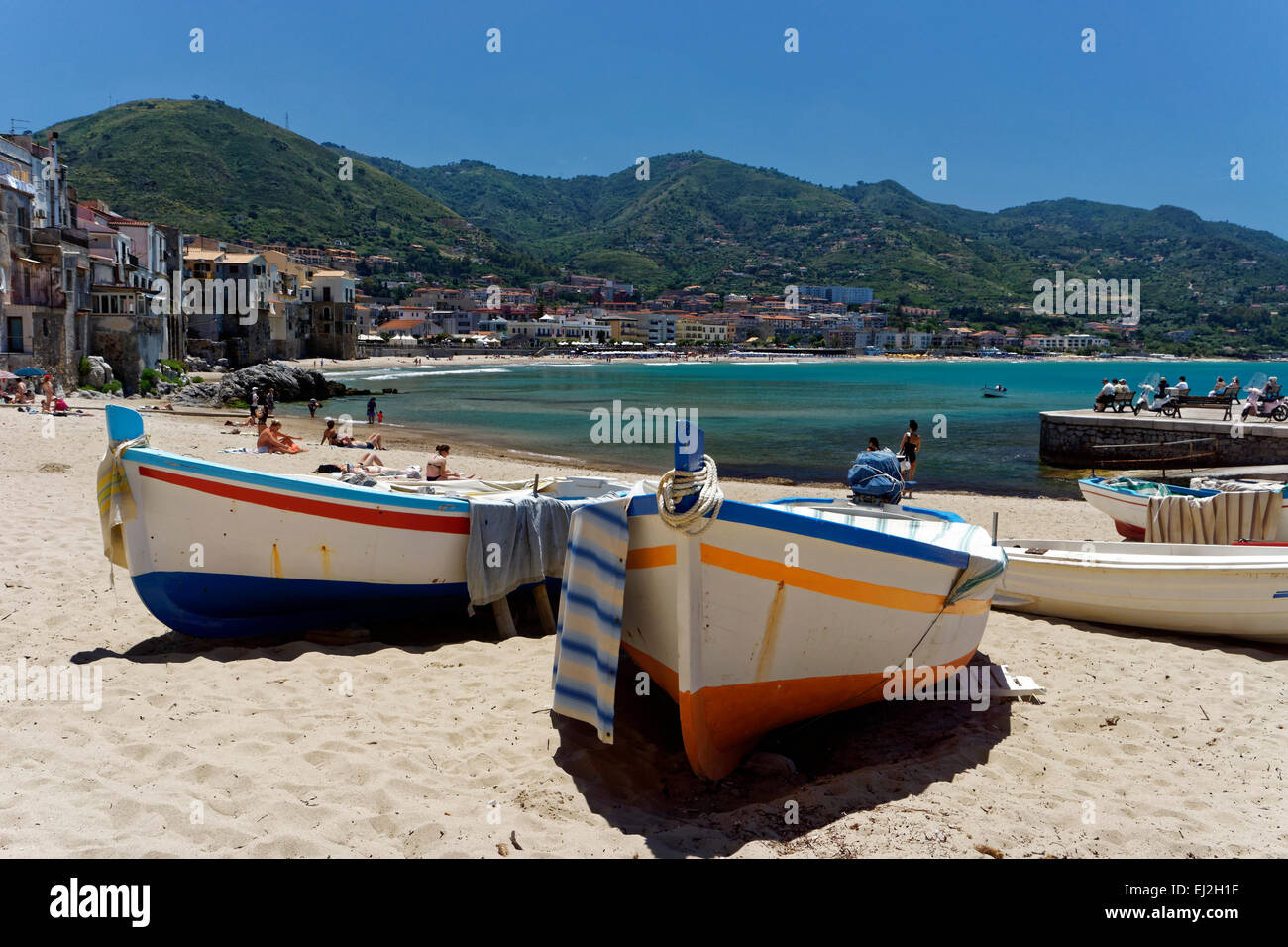 La ville de Cefalu, près de Palerme, en Sicile. Banque D'Images