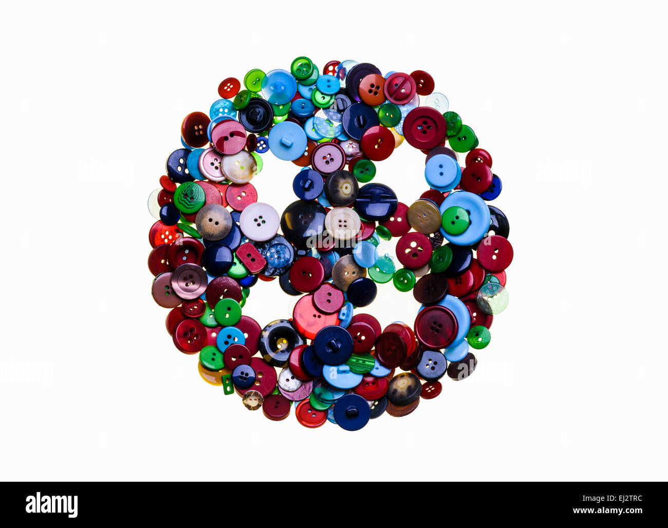 Groupe de boutons colorés en forme de bouton. Banque D'Images