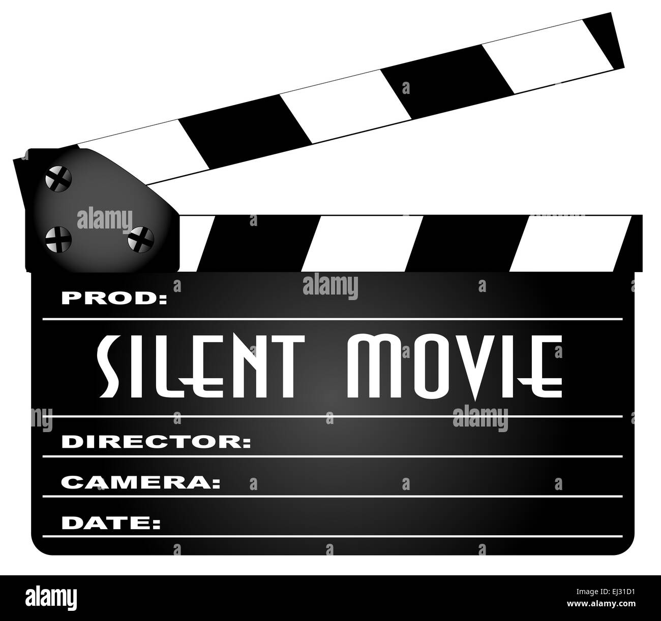 Un film typique meissen avec la légende SILENT MOVIE isolé sur blanc. Banque D'Images