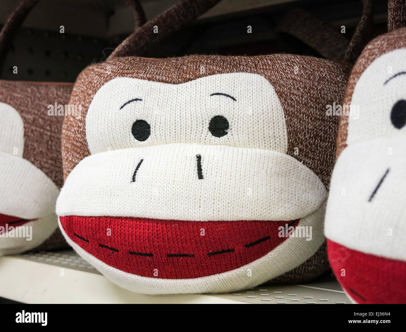 Sock Monkey paniers de Pâques, USA Banque D'Images