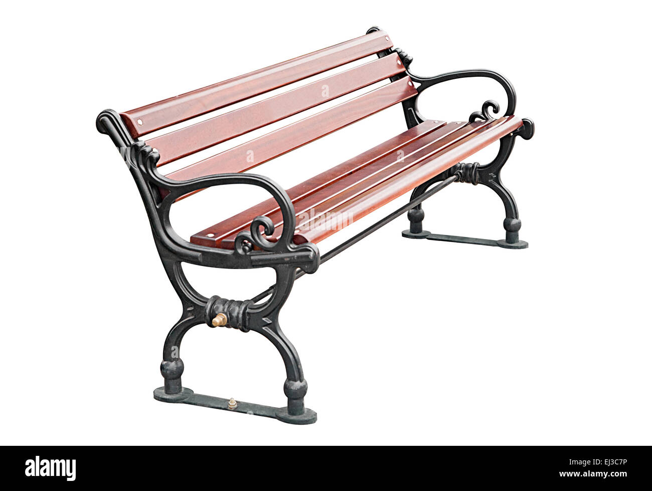 Banc de parc vide isolé sur fond blanc Banque D'Images Banc de parc vide isolé sur fond blanc Banque D'Images