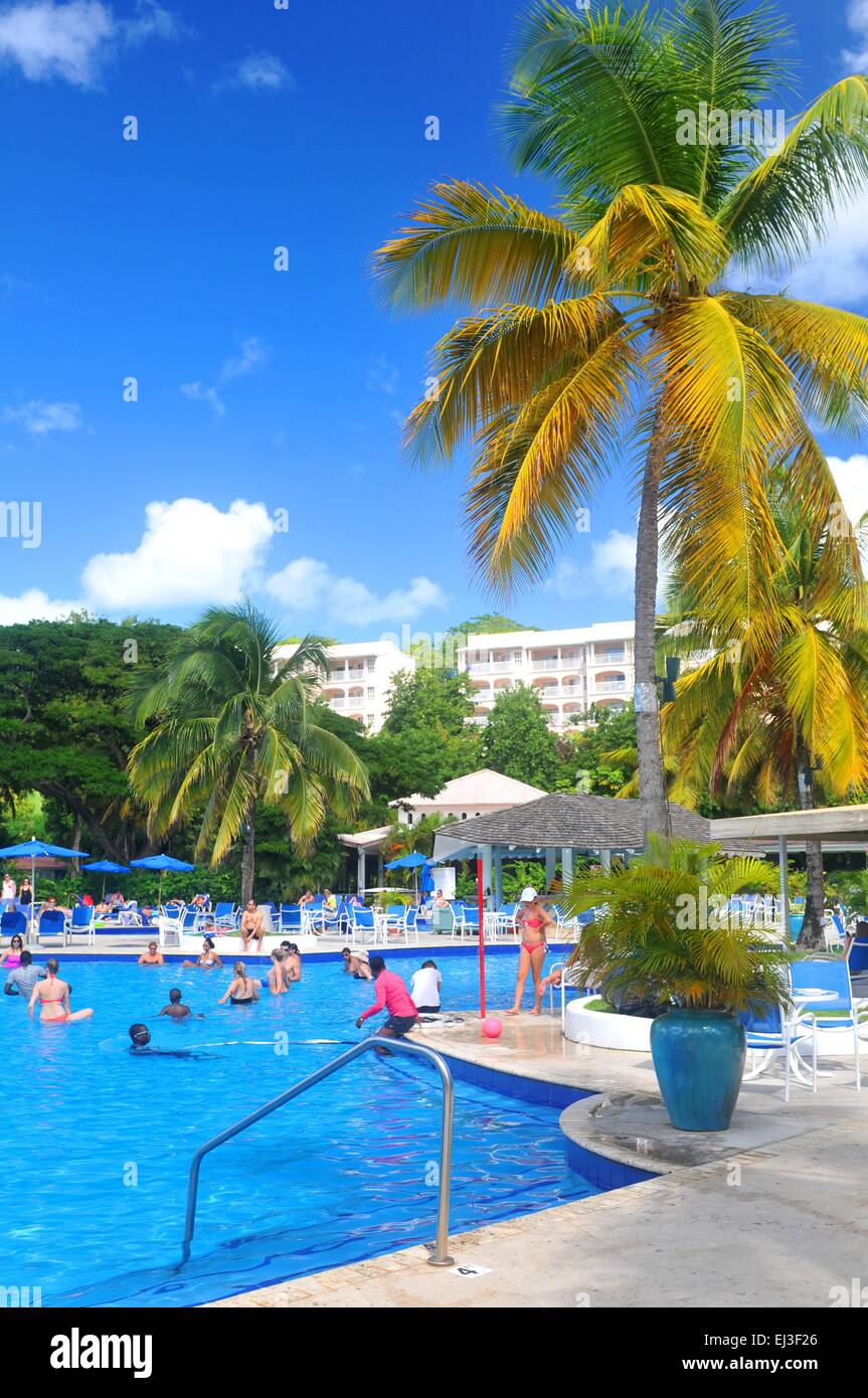 Saintelucie, Caraïbes 10 décembre 2014 les touristes se reposer à