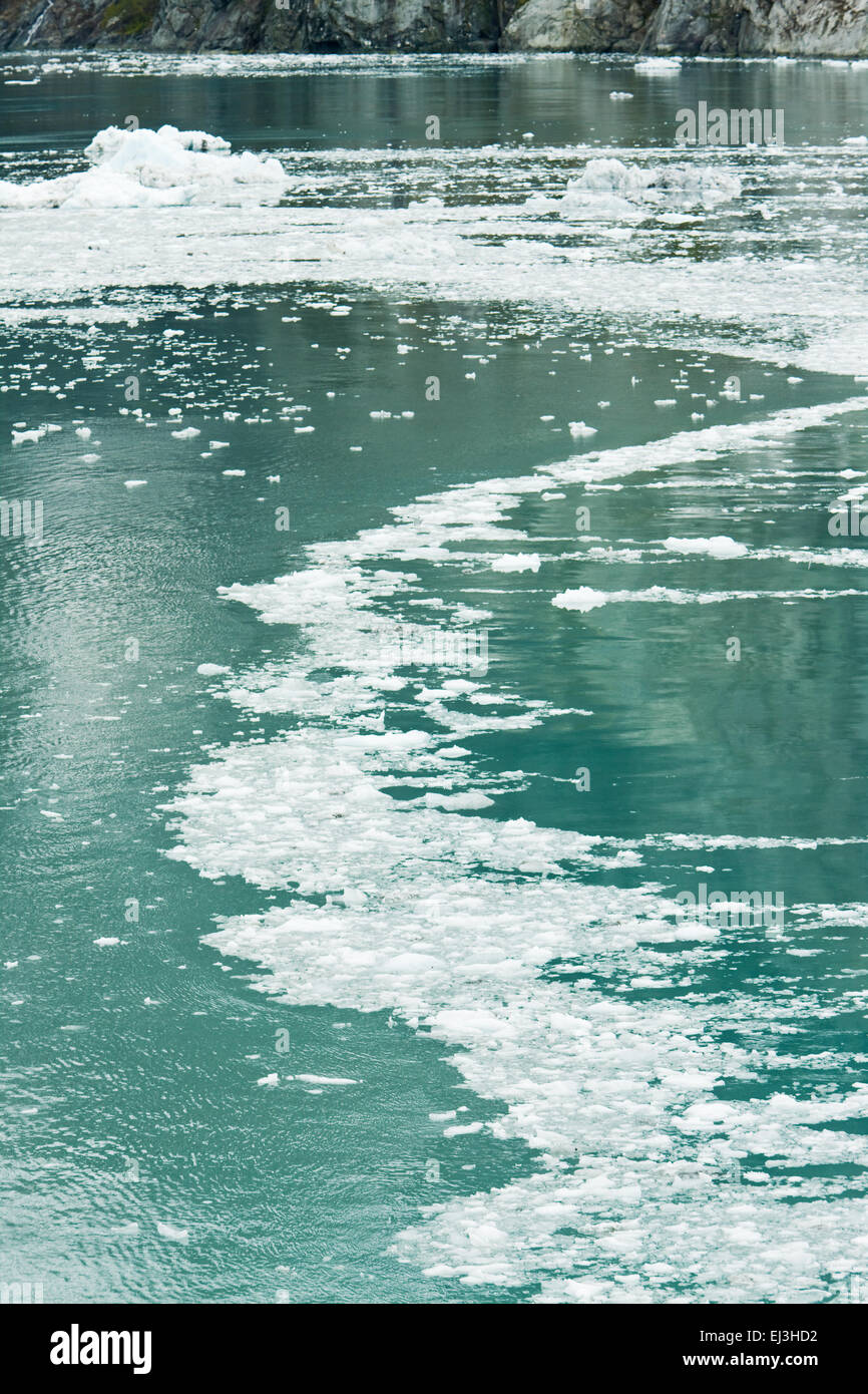 La glace flottante à Glacier Bay National Park, Alaska, USA Banque D'Images