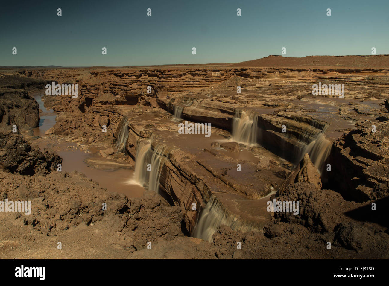 Le Little Colorado River et Grand Falls Banque D'Images