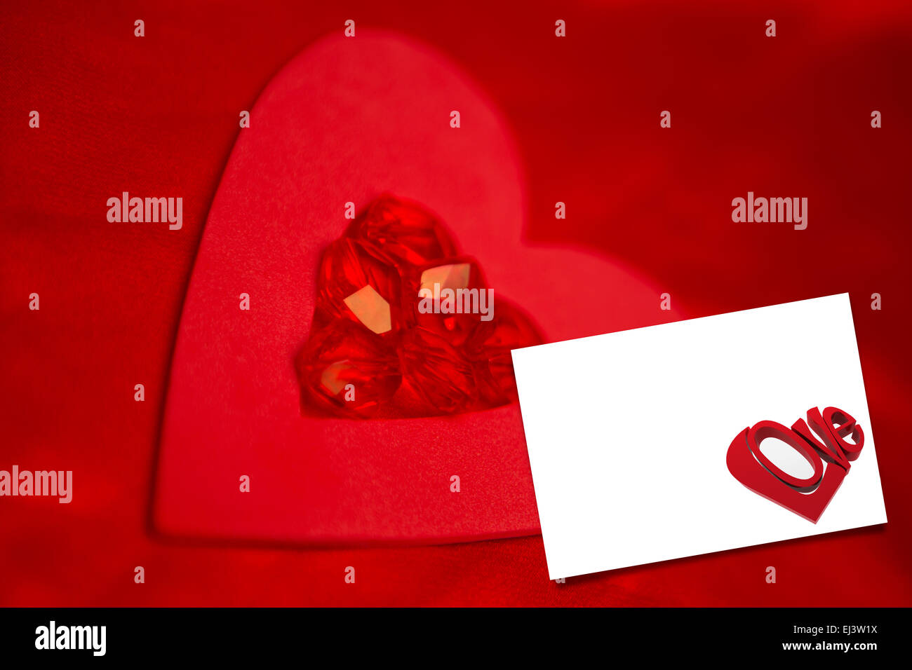 Image composite de rubis et coeur rouge papier Banque D'Images