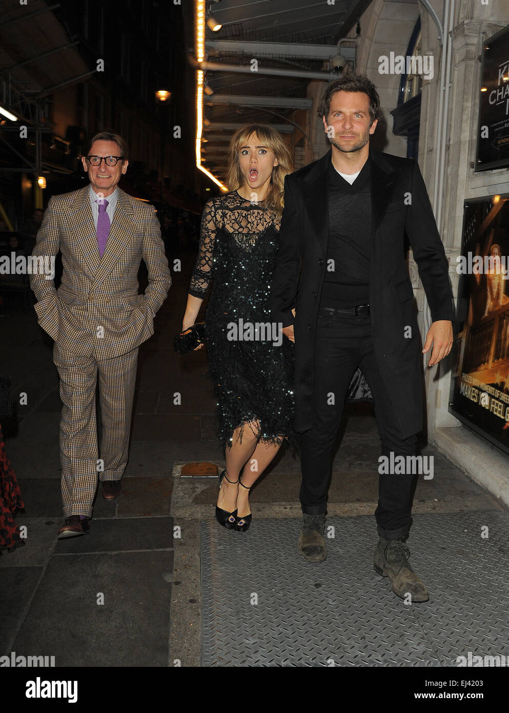 Suki Waterhouse et Bradley Cooper profitez d'une chambre double date à J. Sheekey restaurant, avec Sienna Miller et Tom Sturridge fiancé comprend : Suki Waterhouse,Bradley Cooper Où : London, Royaume-Uni Quand : 15 mai 2014 Banque D'Images