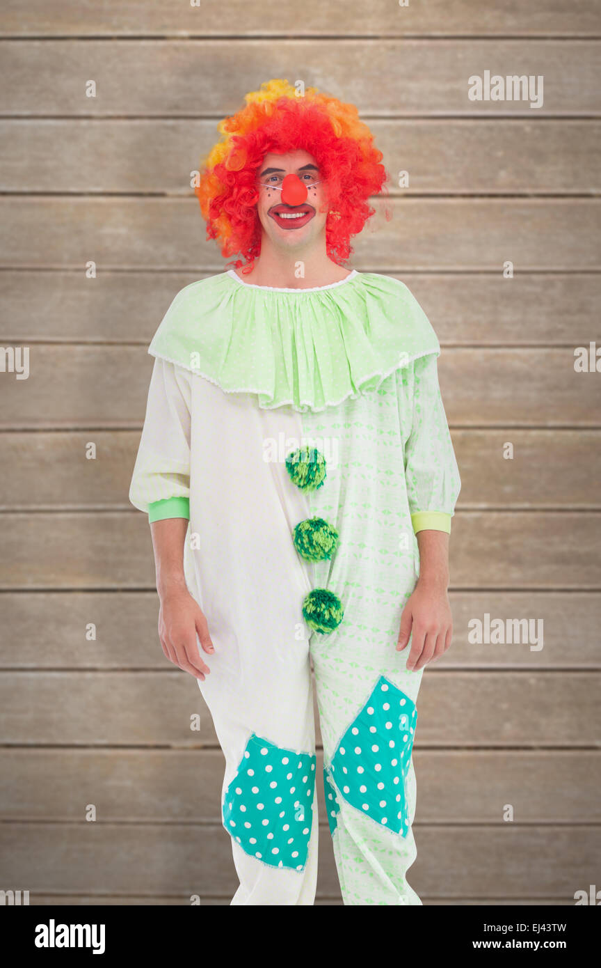 Image composite de funny clown smiling at camera Banque D'Images