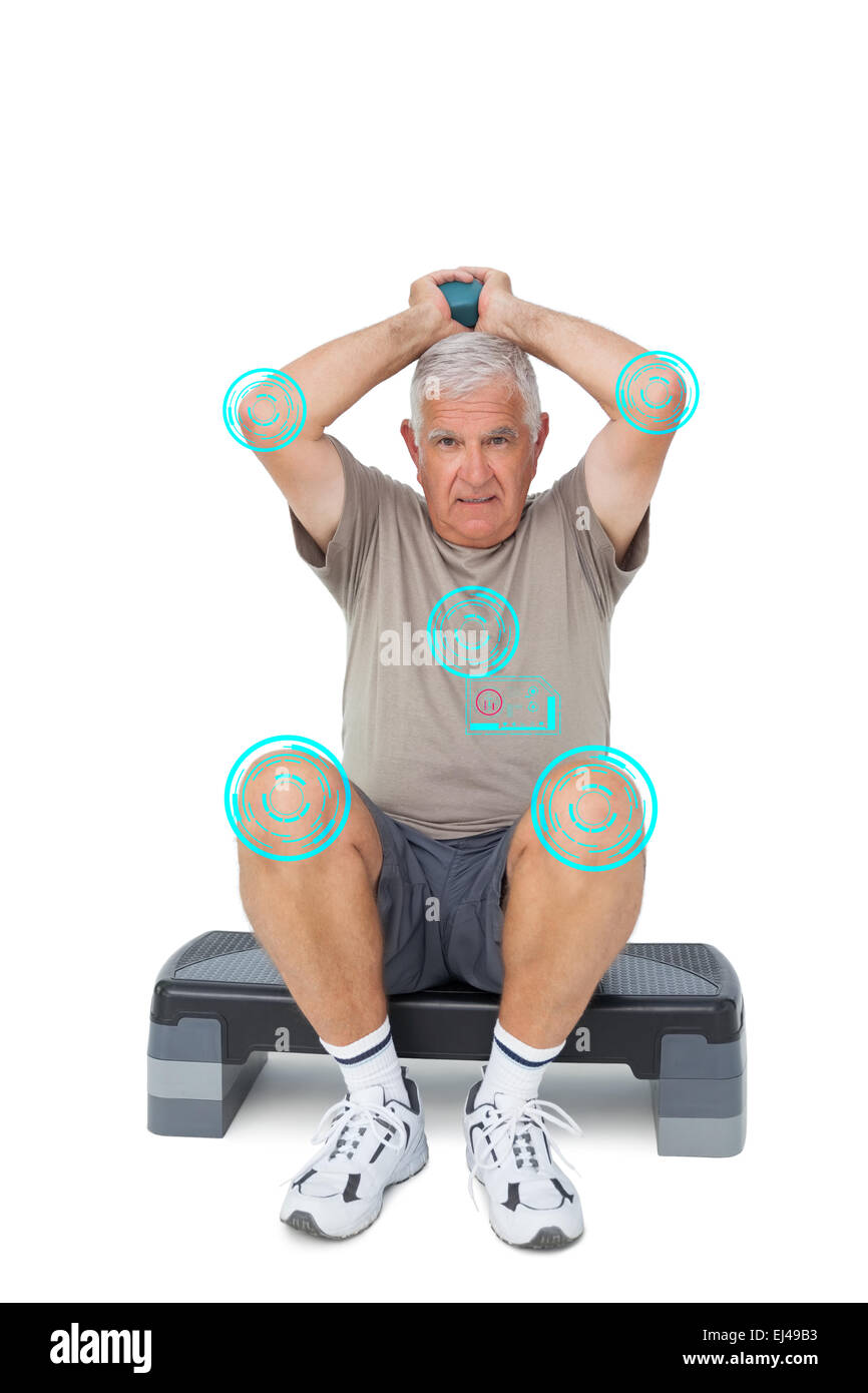 Composite image portrait of a senior man exercising Banque D'Images