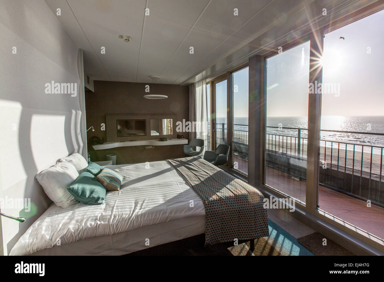 L'hôtel Golfzang, direct à la plage, à Egmond aan Zee, Hollande du Nord, Pays-Bas, Banque D'Images
