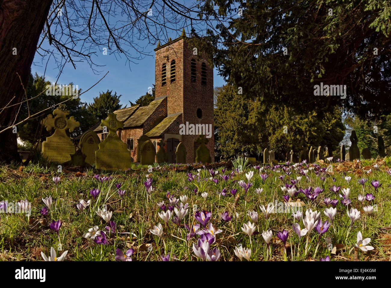 Saint Werburgh's Church, Warburton, Cheshire. Banque D'Images