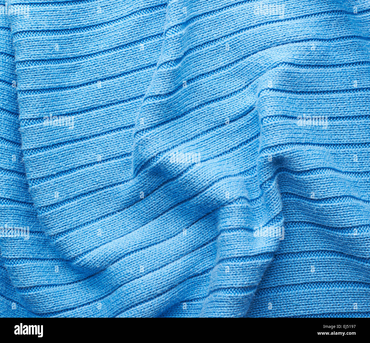 Fragment matériel bleu tricoté Banque D'Images