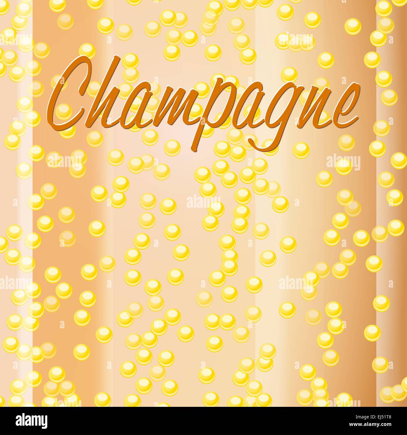 Fresh Champagne français avec des bulles dans un verre Illustration de Vecteur