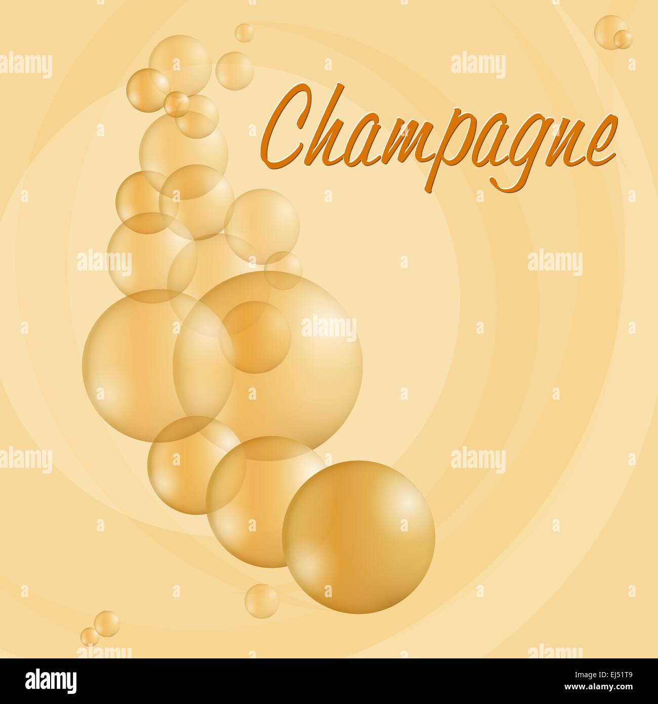 Frais de bulles pétillantes Champagne français Illustration de Vecteur