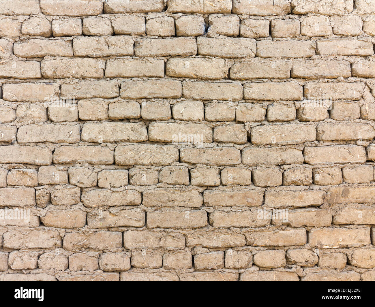 Detail close up d'un espace de mur de brique de boue, l'Egypte Afrique Banque D'Images