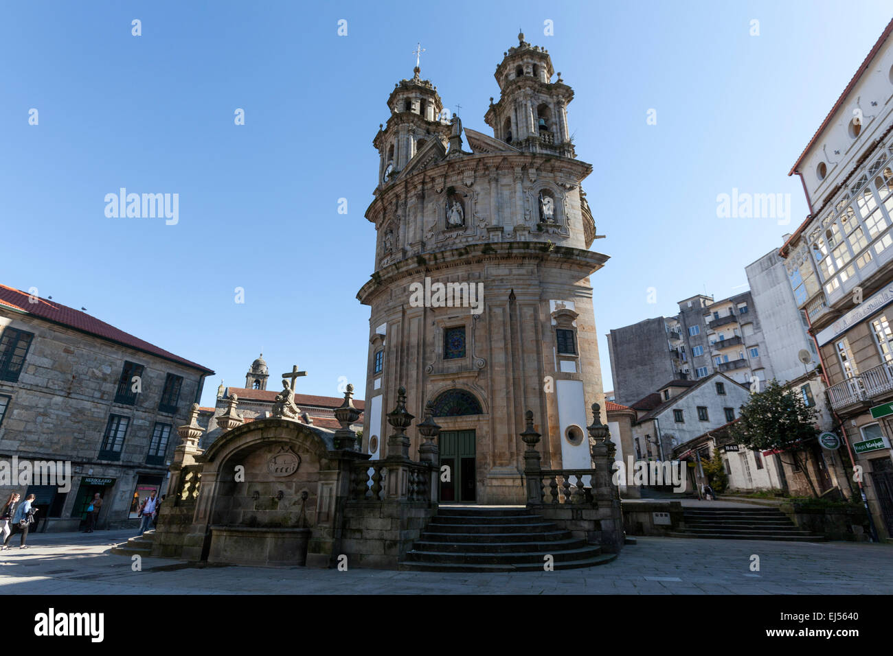 Dans l'église de pèlerinage Baroque arrondis Pontevedra Banque D'Images