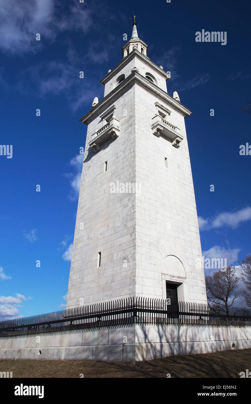 Dorchester Heights memorial tower dans Thomas Park, South Boston, Massachusetts, USA Banque D'Images